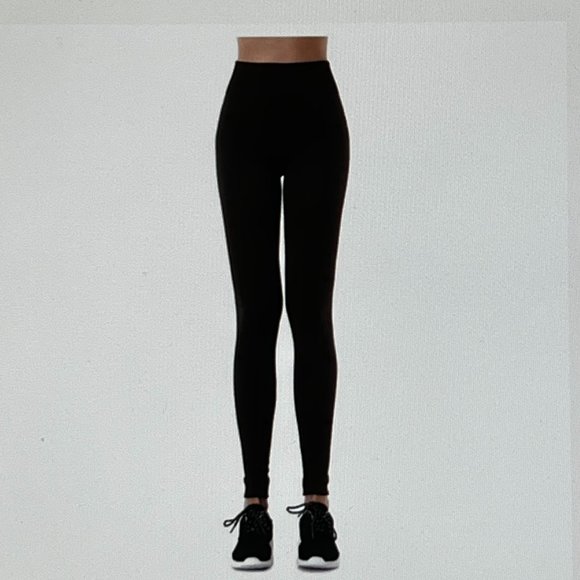 Sofra Pants - Sofra Black Cable Knit Fleece Lined Legging Free Size New With Tags